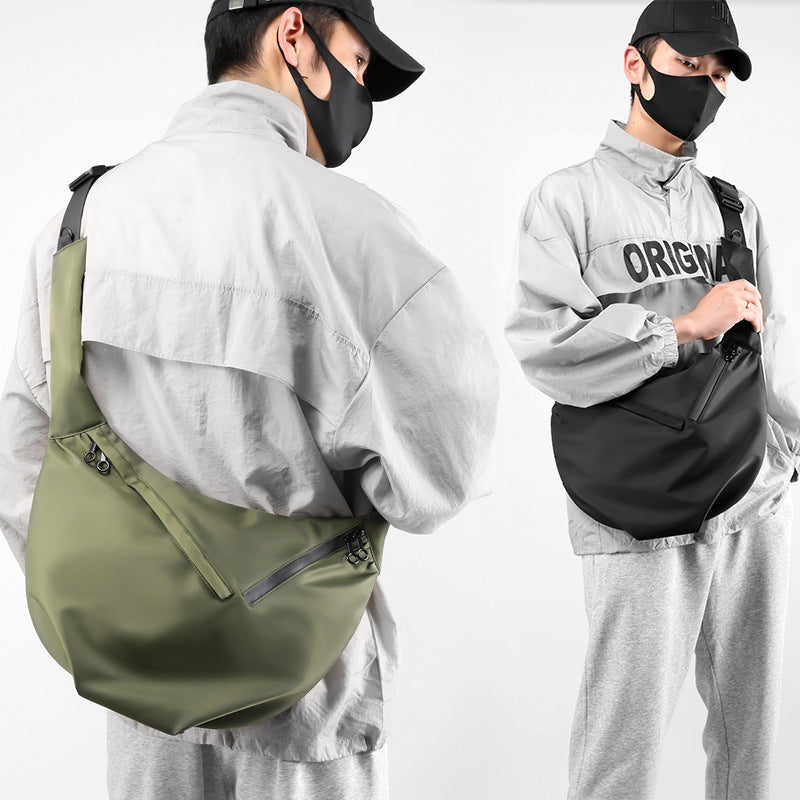 Mens All Match Casual Ultralight Large Capacity Satchel Bag Japanese Style Waterproof Nylon Travel Everyday Use