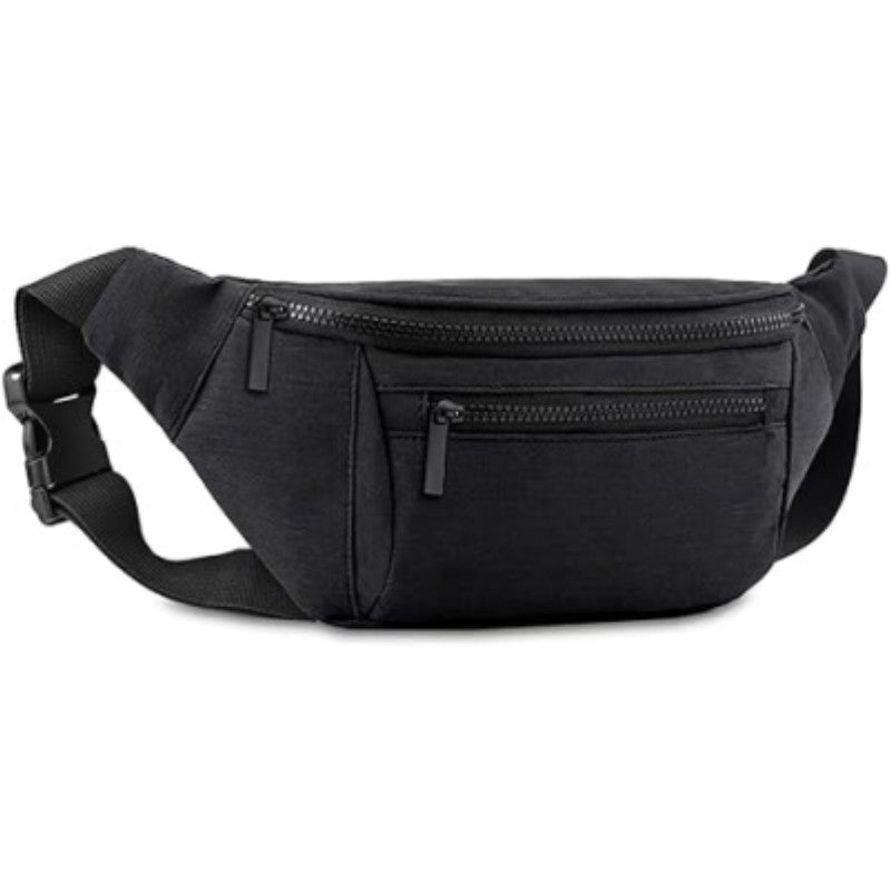 Womens Crossbody Travel Belt Bag Nylon Sandwich Pocket For Walking Running Cycling Leisure Travel Black Beige Dark Blue
