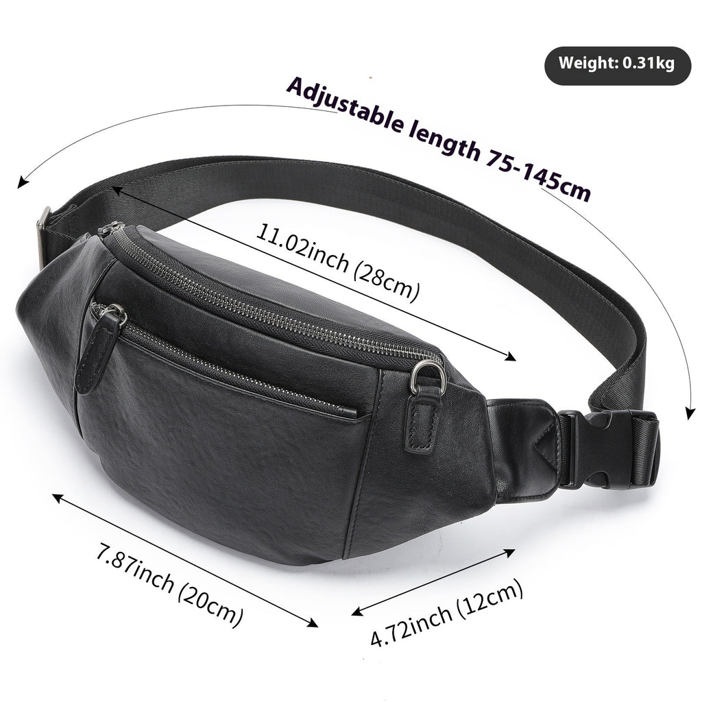 Leather Messenger Bag For Men Genuine First Layer Cowhide Leather Multi Functional Shoulder Chest Bag For Travel