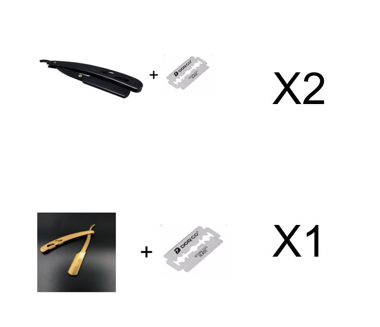 Stainless Steel Razor With 10 Blades Professional Straight Razor For Smooth Clean Shave