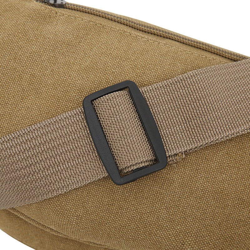 Mens Canvas Waist Bag Durable Multifunctional Outdoor Fanny Pack With Adjustable Strap