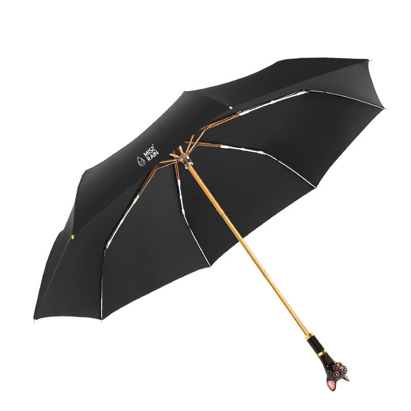 Folding cat umbrella handle sunscreen umbrella