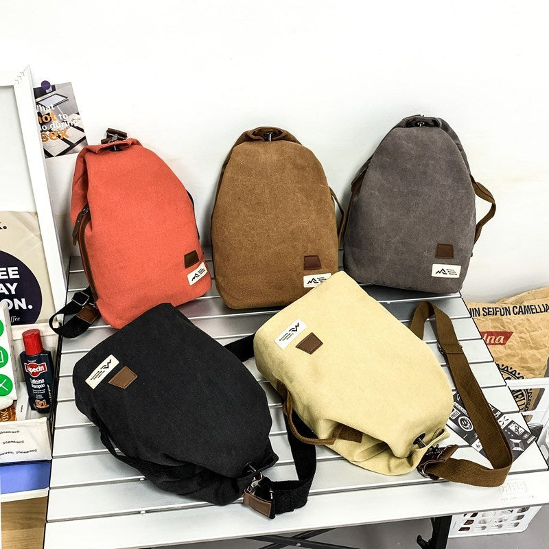Canvas Slanted Chest Bag For Travel And Leisure Waist Sling Bag Wear Resistant Durable