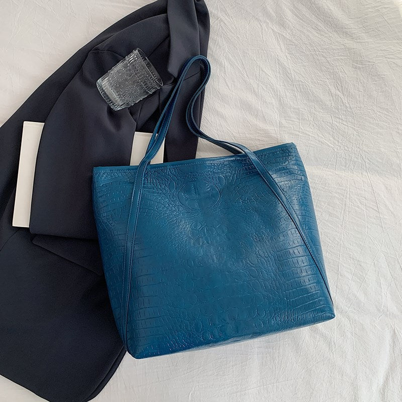 Retro PU Leather Tote Bag – Large Capacity Underarm Shoulder Bag | 8 Colors