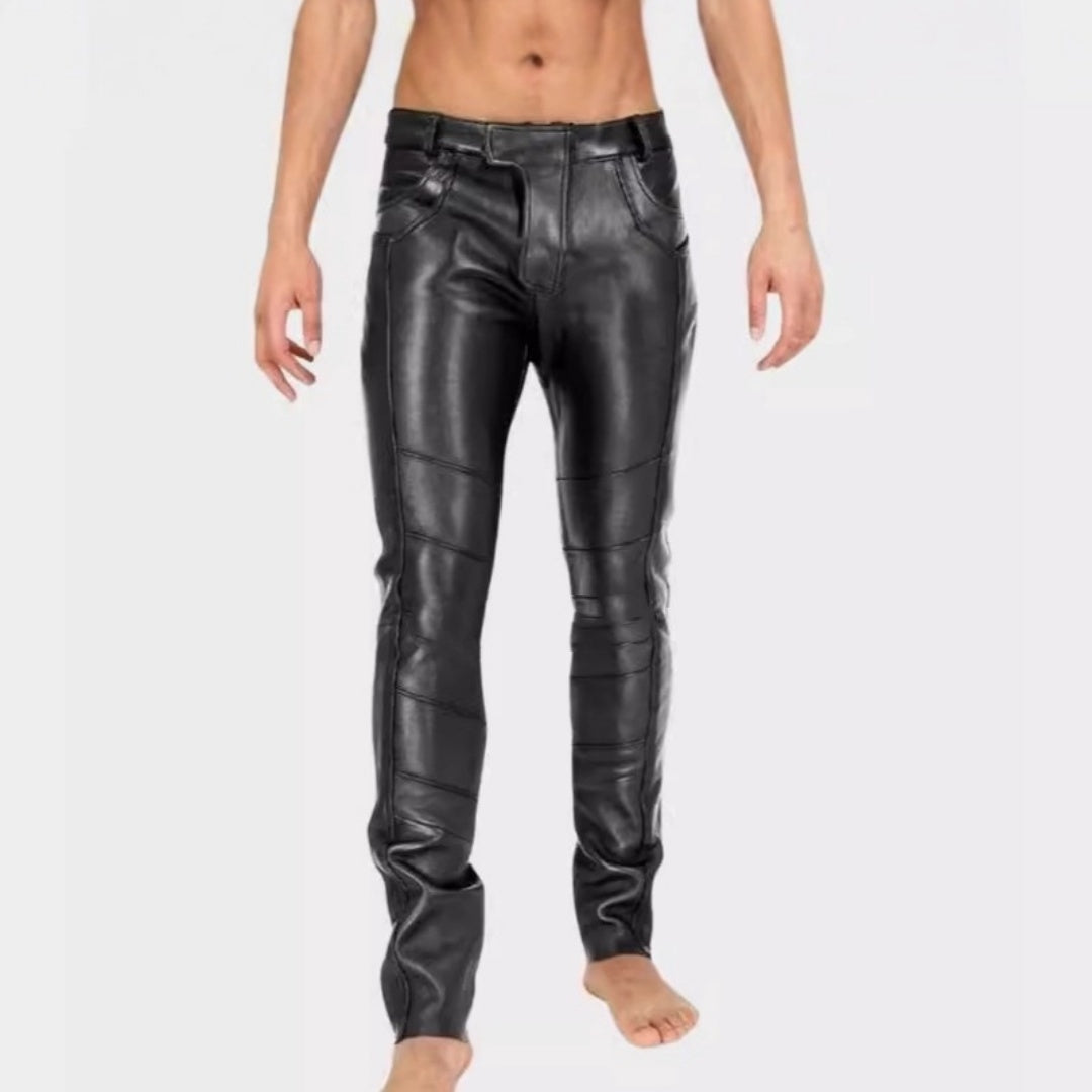 Men's Slim Fit Punk Black Trousers
