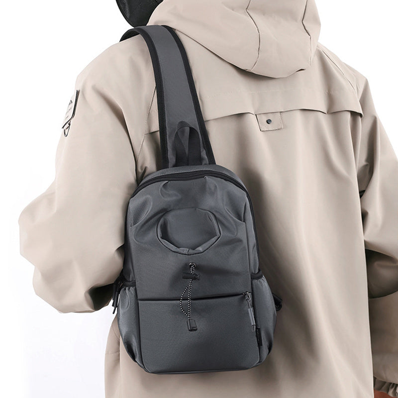 Mens Oxford Cloth Splash Proof Shoulder Crossbody Chest Bag Waterproof Ultra Light Wear Resistant