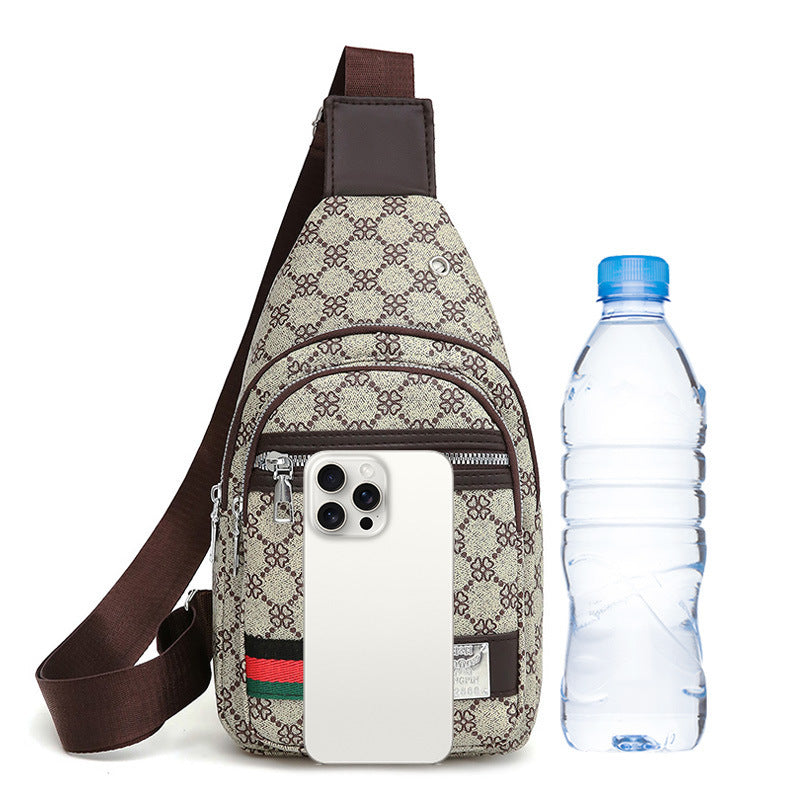 New Contrast Color PU Soft Leather Chest Bag Crossbody For Men And Women Urban Travel Small Backpack