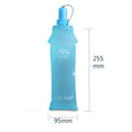 Sky blue foldable TPU sports water bottle with spout and carry loop, taller size