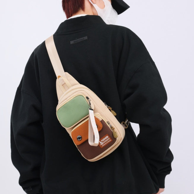 Outdoor Leisure Nylon Crossbody Shoulder Bag Lightweight Multifunctional Storage For Travel And Daily Use