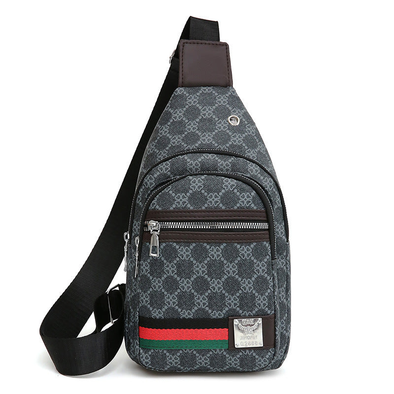 New Contrast Color PU Soft Leather Chest Bag Crossbody For Men And Women Urban Travel Small Backpack