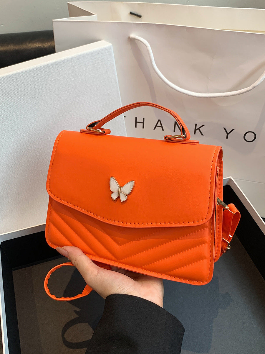 Four Seasons Trendy Joker Womens PU Leather Bow Accent Horizontal Square Tote Bag In Multiple Colors