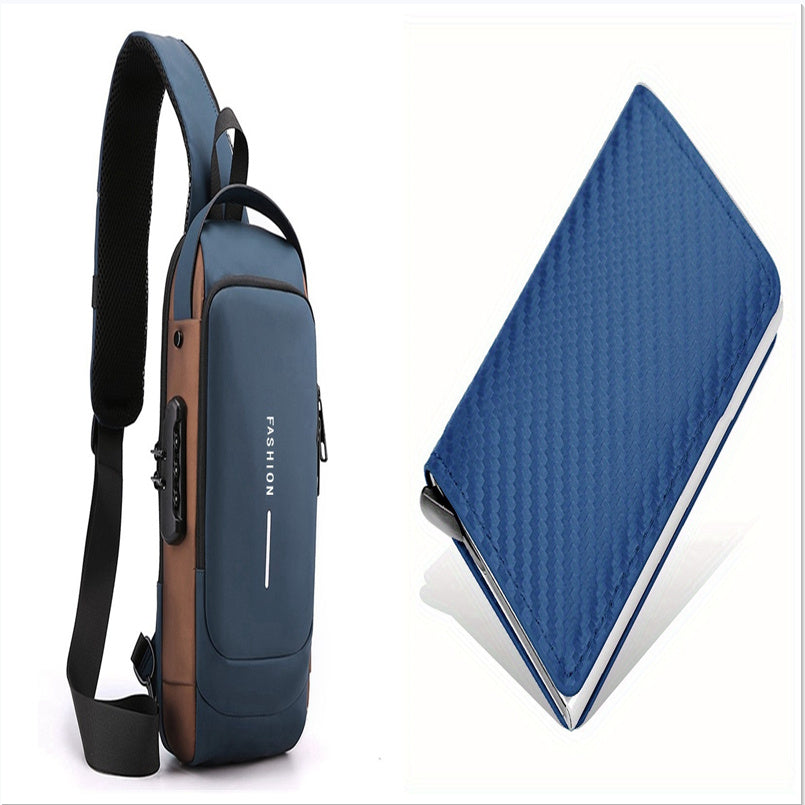 Anti Theft Chest Bag for Men Password Secure Multifunctional Casual Travel Shoulder Bag