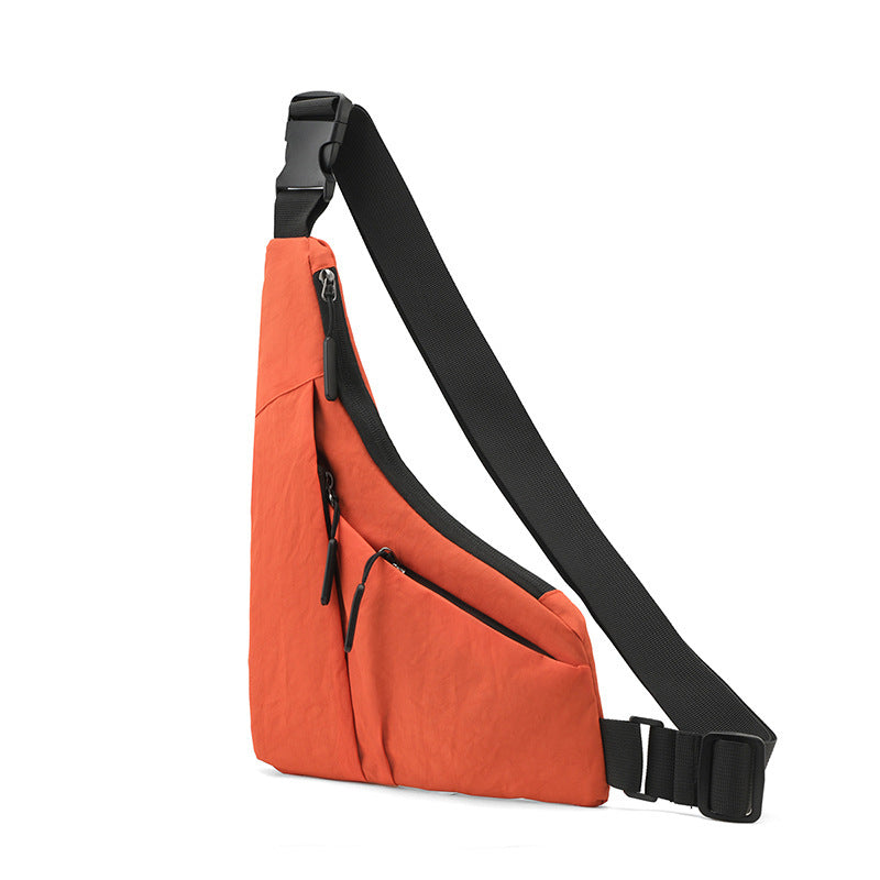 Mens Close Fitting Derm Triangle Bag Crossbody Chest Bag Waterproof 32x3x23 CM Everyday Use