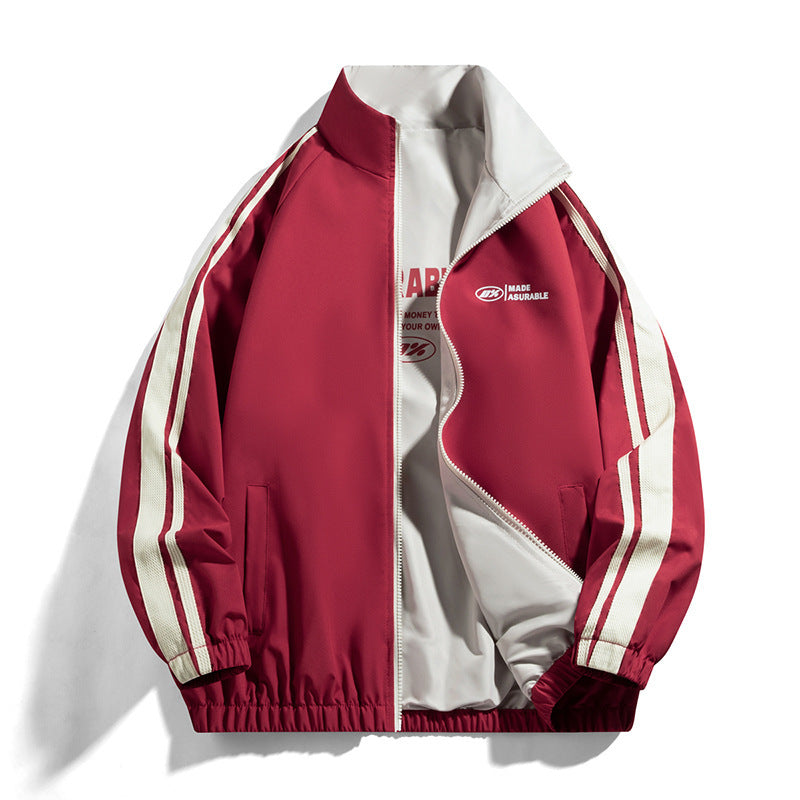 Men's Casual Cardigan Stand-up Collar Jacket Double-sided Wear All-matching