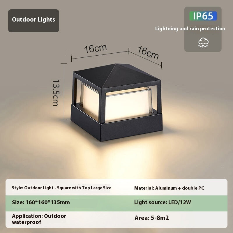 Outdoor Aluminum Wall Pillar Lamp - Weather Resistant Exterior Lighting