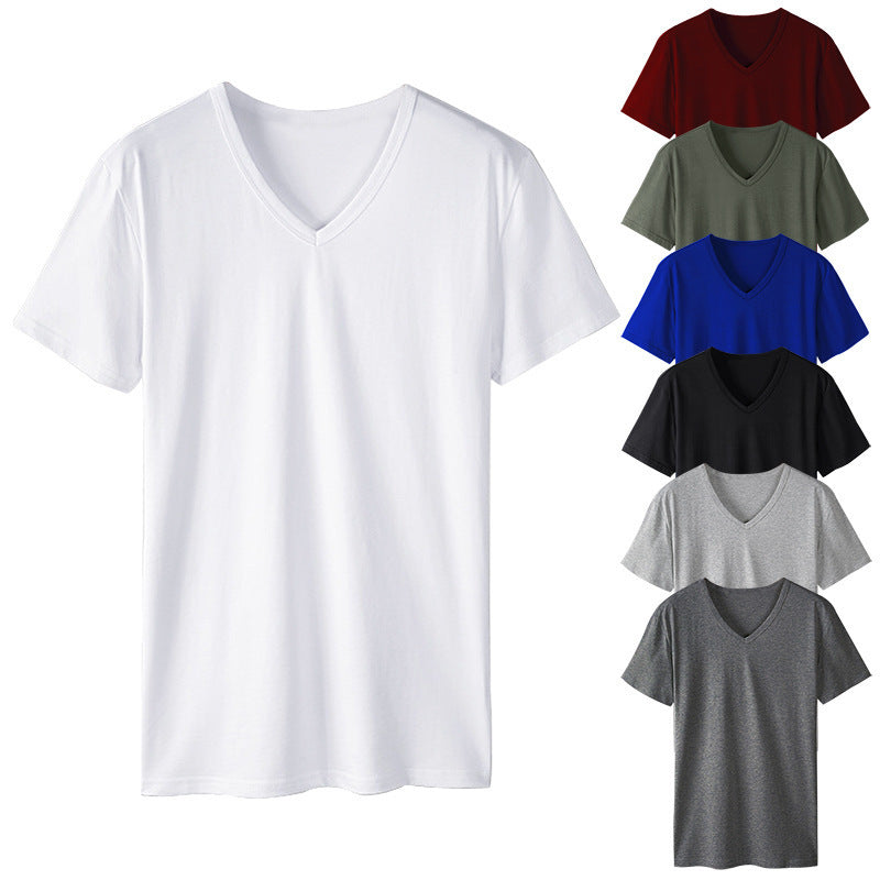 Men's Wear V-neck T-shirt Sports Quick-drying Running Workout Short Sleeve