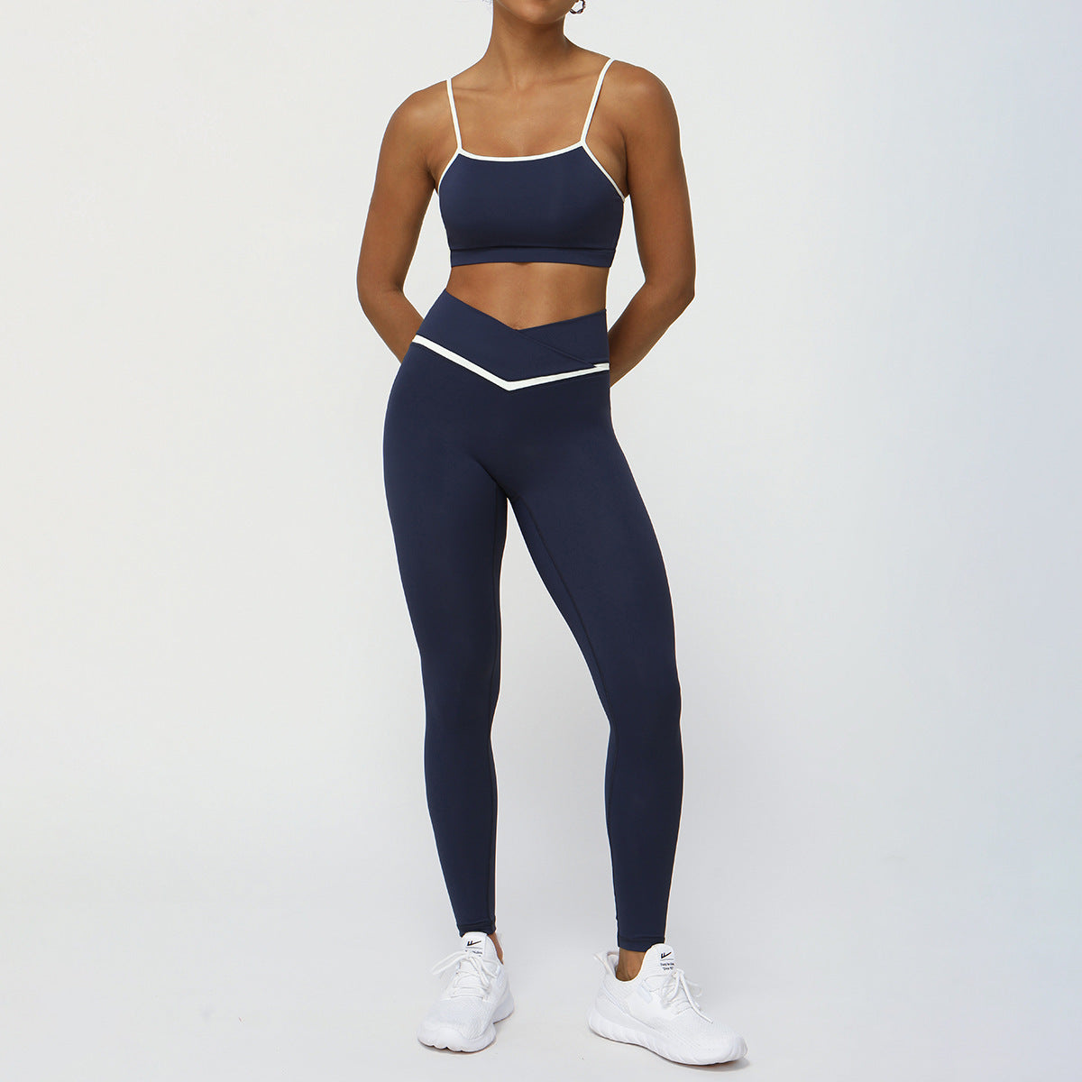 Hip Lifting Sport Casual Workout Clothes Set For Women Two Piece Shorts And Trousers Fitness Wear