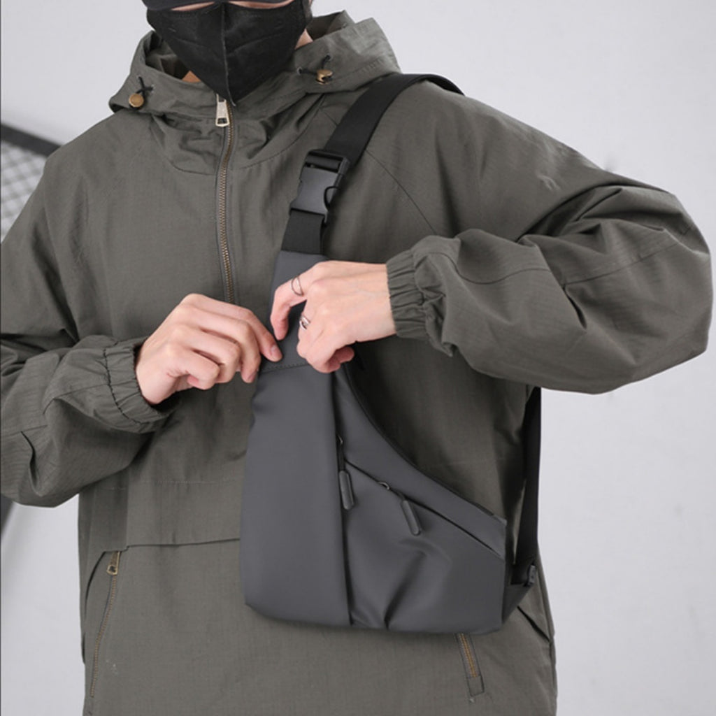 Waterproof Burglar Proof Next To The Skin Sunday Bag Triangle Bag For Men Crossbody Style In Gray Or Black