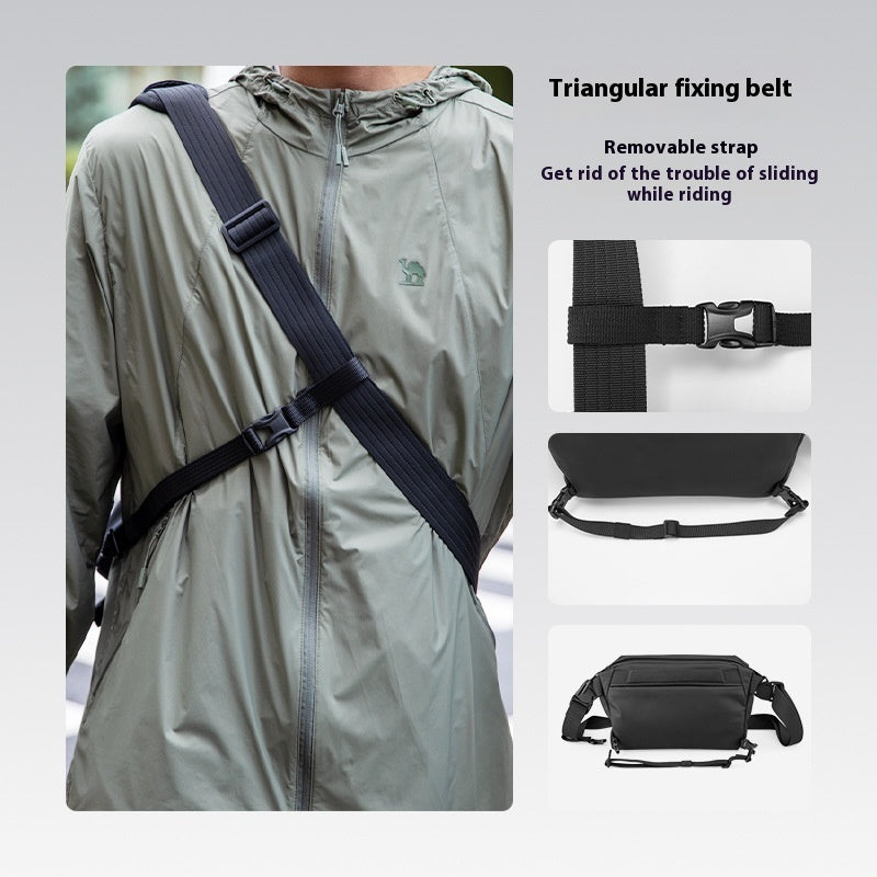 Large Capacity Cycling Messenger Bag For Men Oxford Cloth Urban Style Shoulder Bag Elegant Black