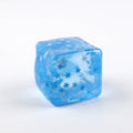 Blue water-cube stress-relief squishy toy with snowflake pattern, translucent