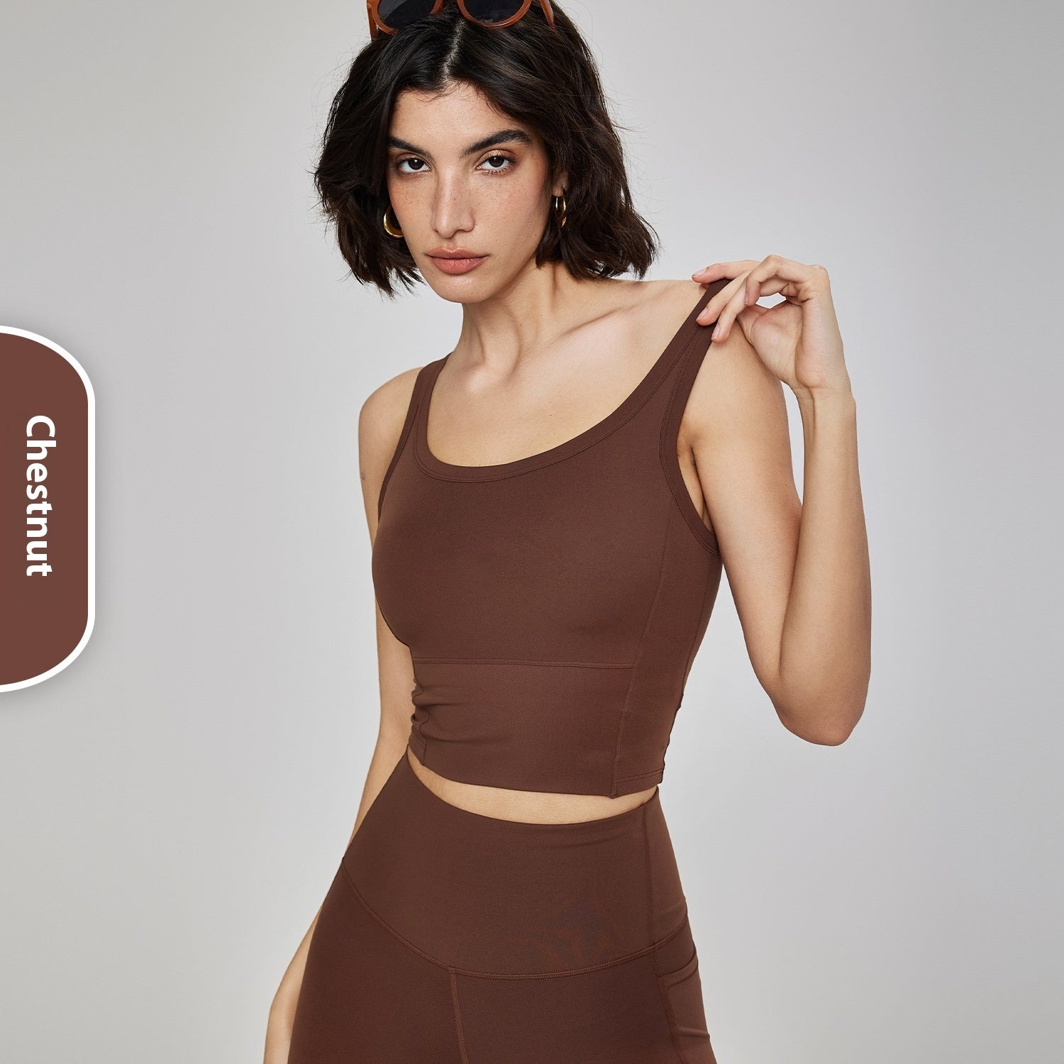 Yoga Summer Chest Pad Workout Bra For Young Women Breathable Nude Feel Fabric Back Vest