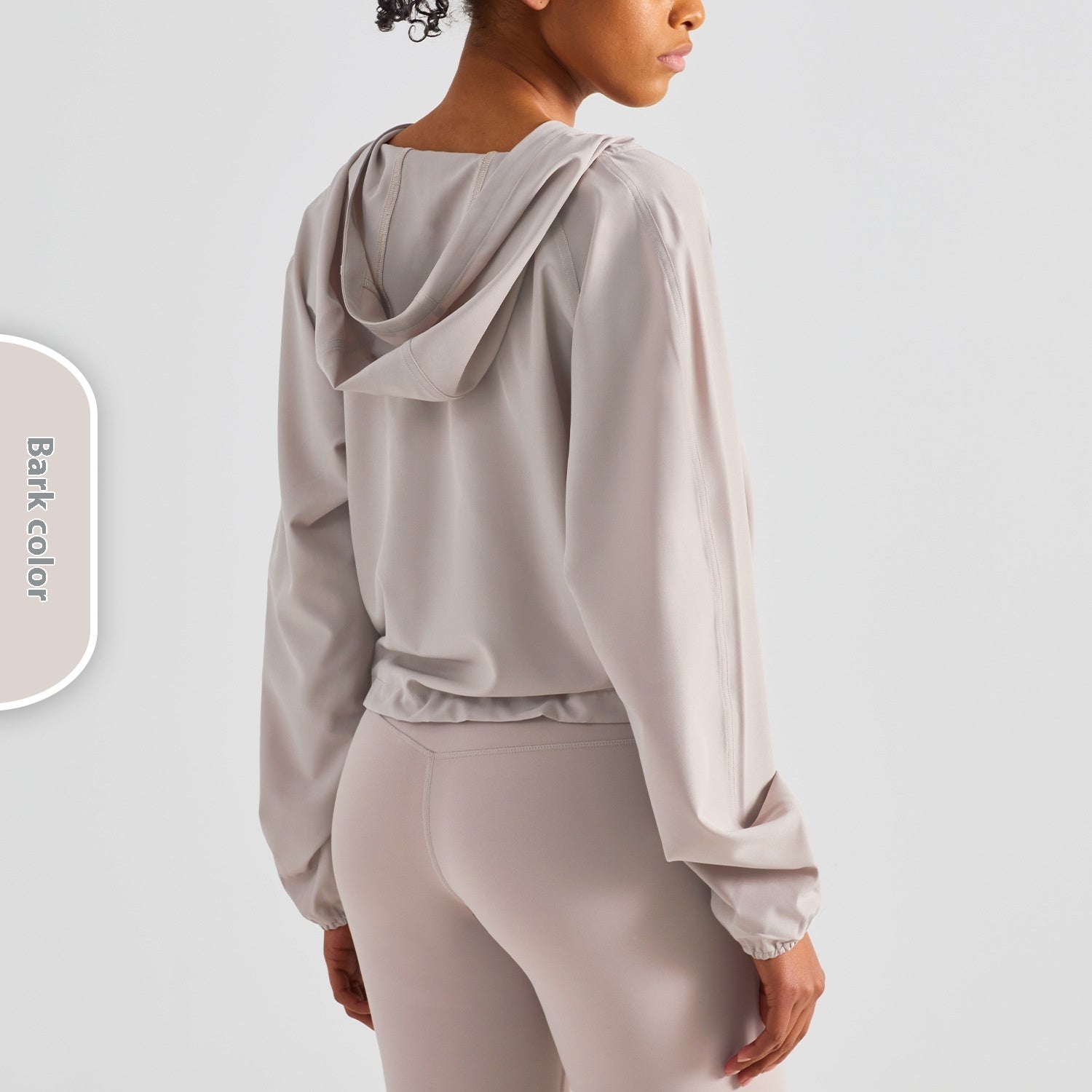 Women's Half Zip Drawstring Workout Set Polyester Spandex Activewear For Running Fitness And Gym