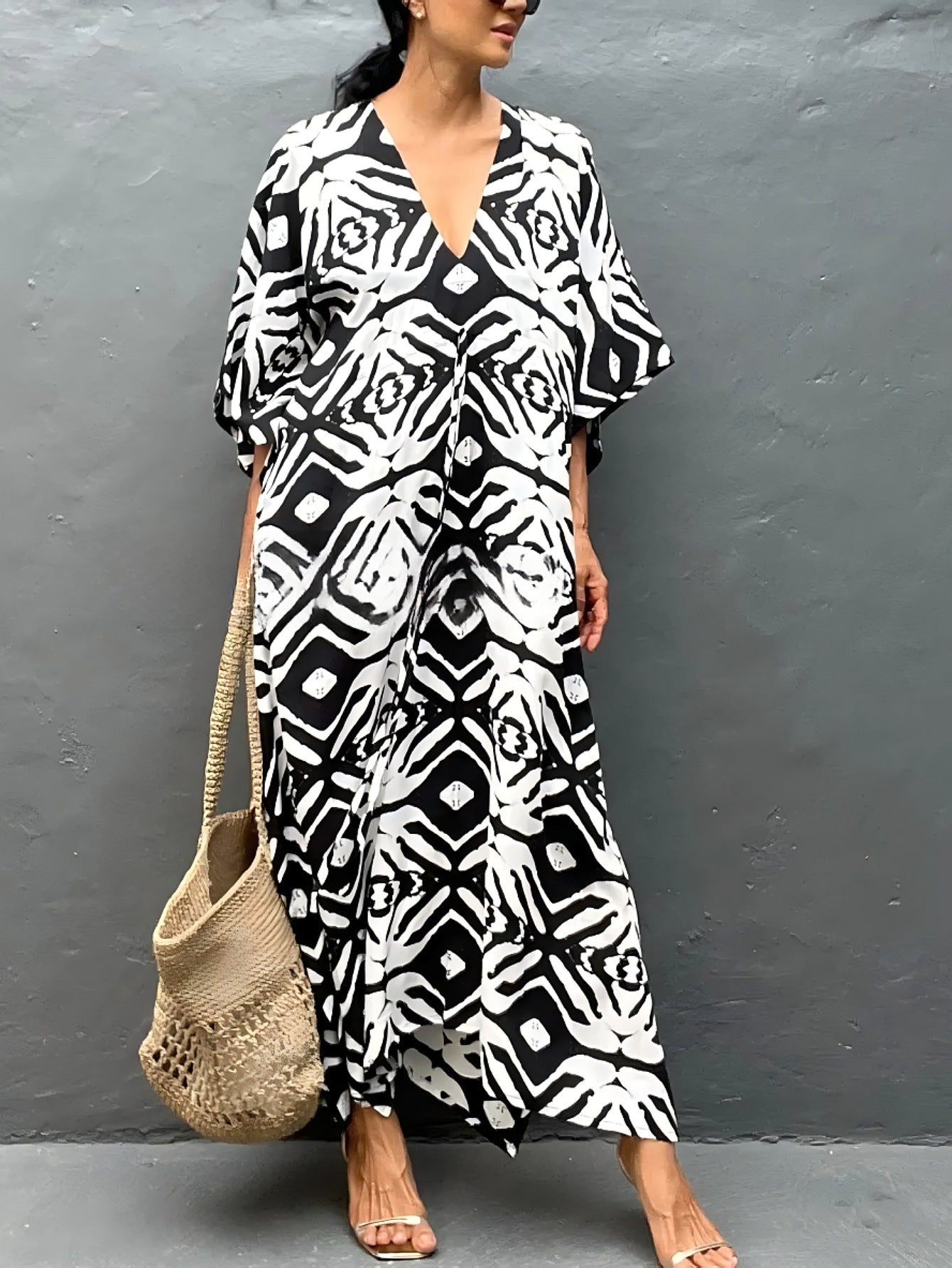 Drawstring Beach Cover-up Sun Protection Clothing Blouse