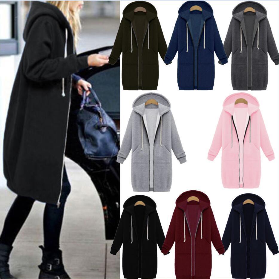 Hooded long-sleeve fleece jacket with zip front and drawstring hood, black