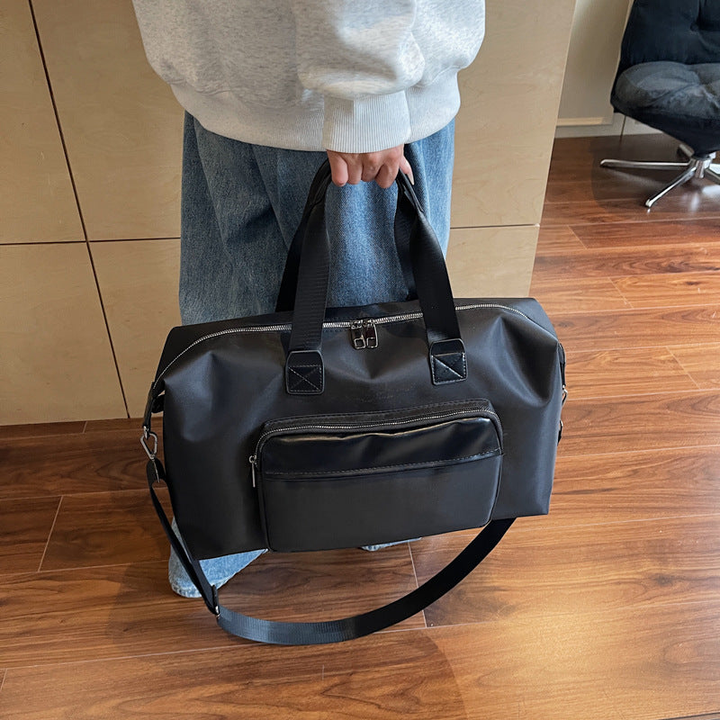 Lightweight Business Trip Bag 36 to 55 Liters Large Capacity Oxford Cloth Waterproof Travel Duffel Black Gray