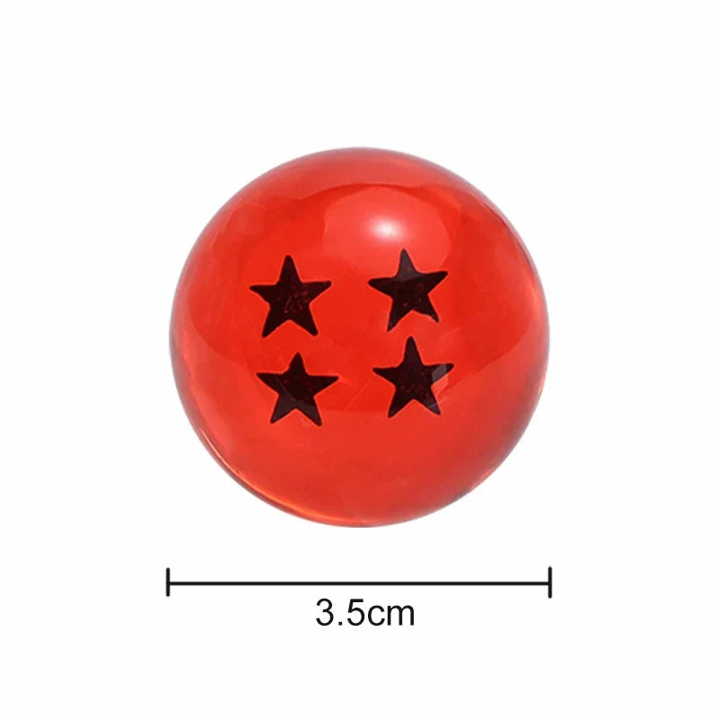 Red resin crystal globe sphere with black star decals; 3.5 cm diameter
