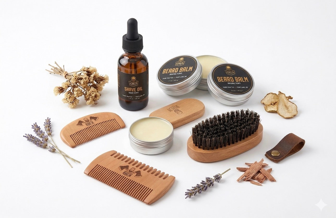 Beard Growth & Grooming Kit – USDA Certified Organic Beard Oil, Balm & Wooden Comb-2