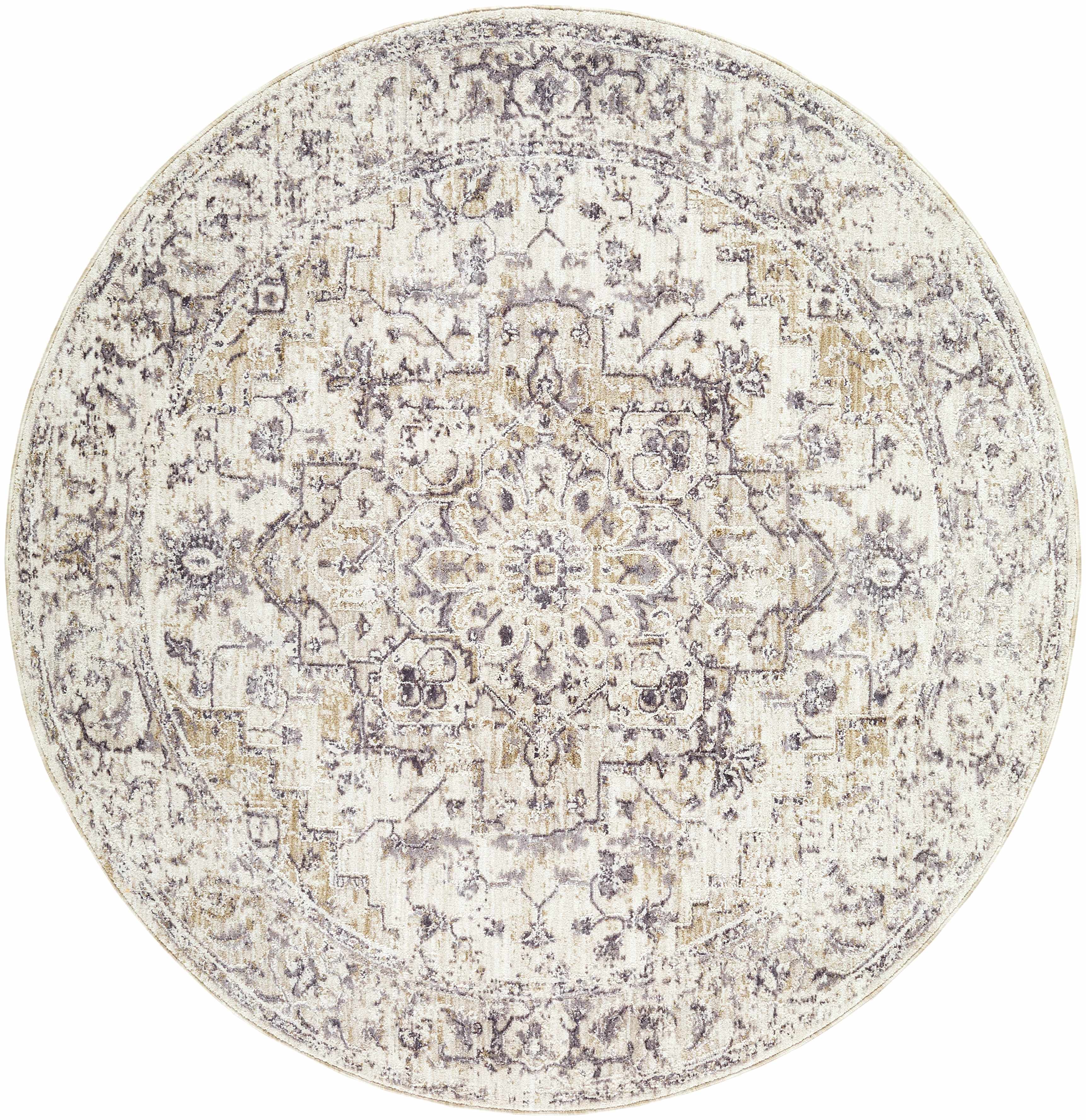 Alissa Cream Traditional Medallion Area Rug