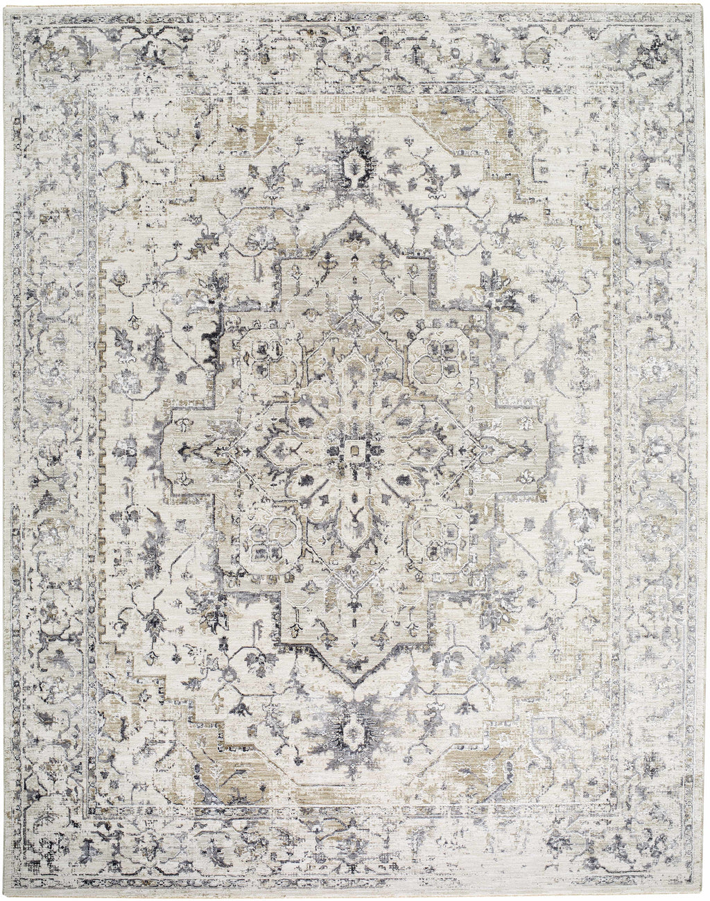 Alissa Cream Traditional Medallion Area Rug