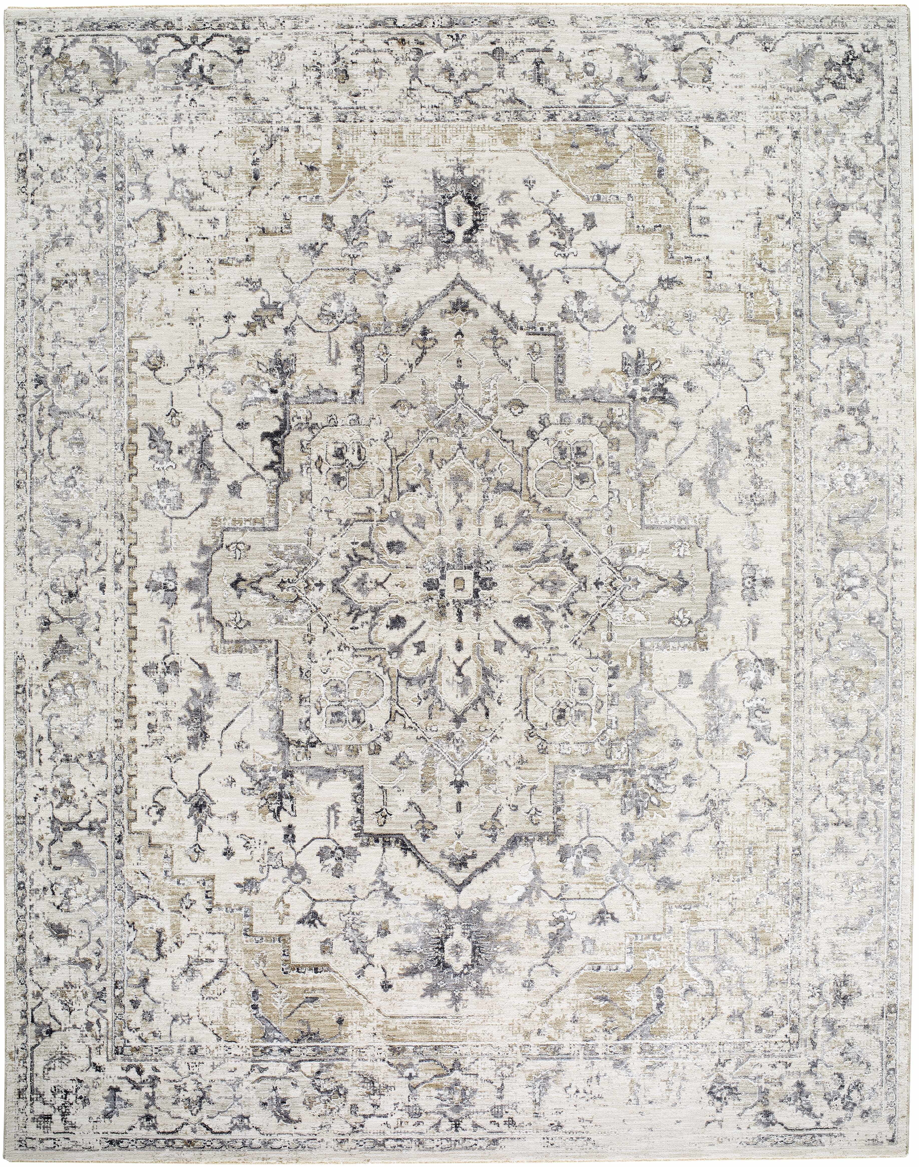 Alissa Cream Traditional Medallion Area Rug