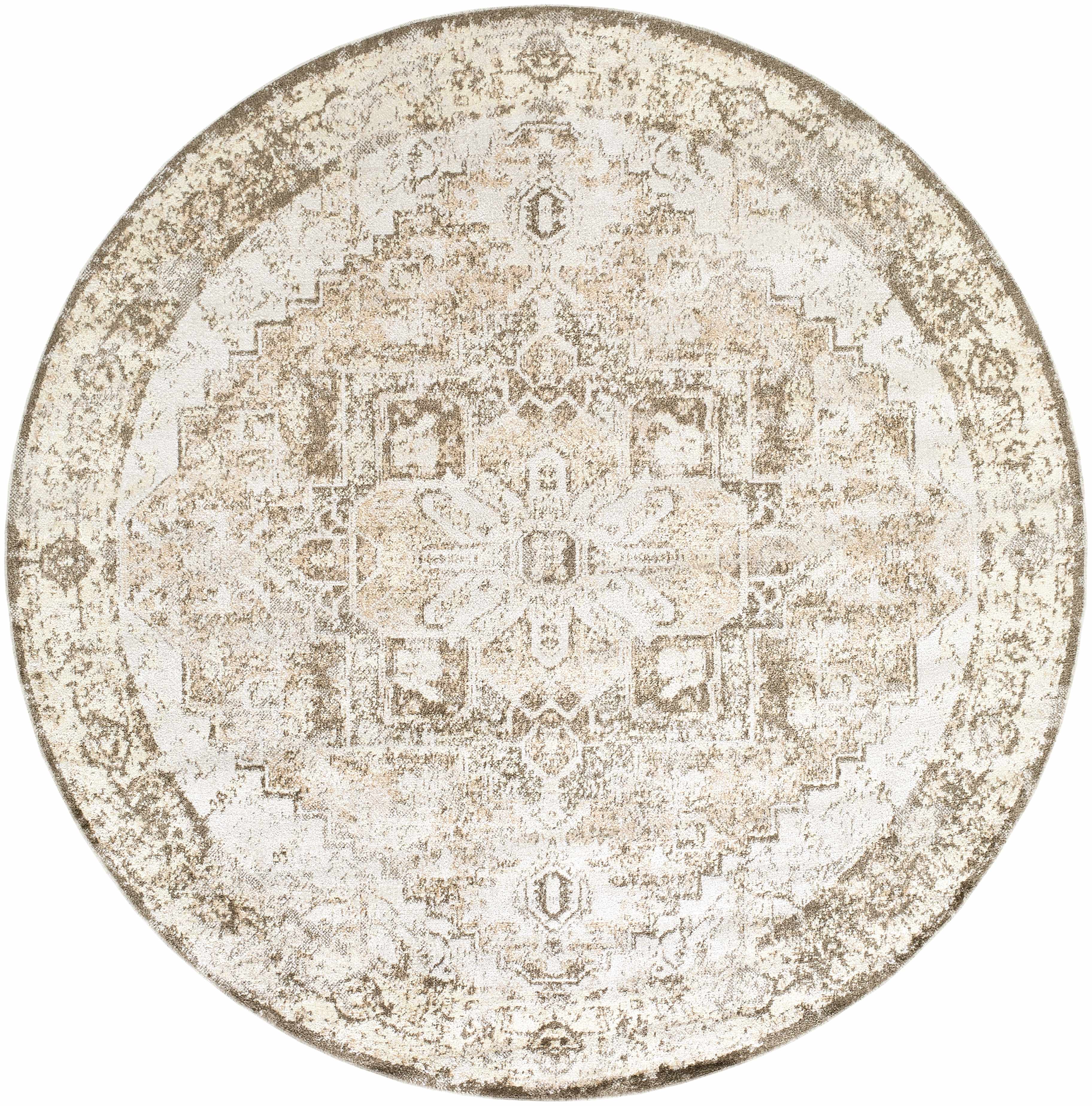 Hera Machine Washable Area Rug – Brown & Beige Traditional Style