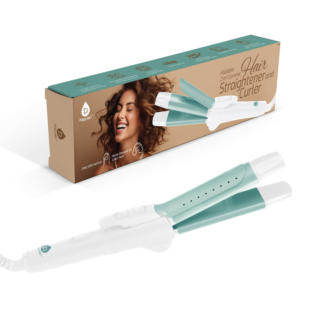 All-in-One Straightener and Curler: Compact, Foldable Design-1