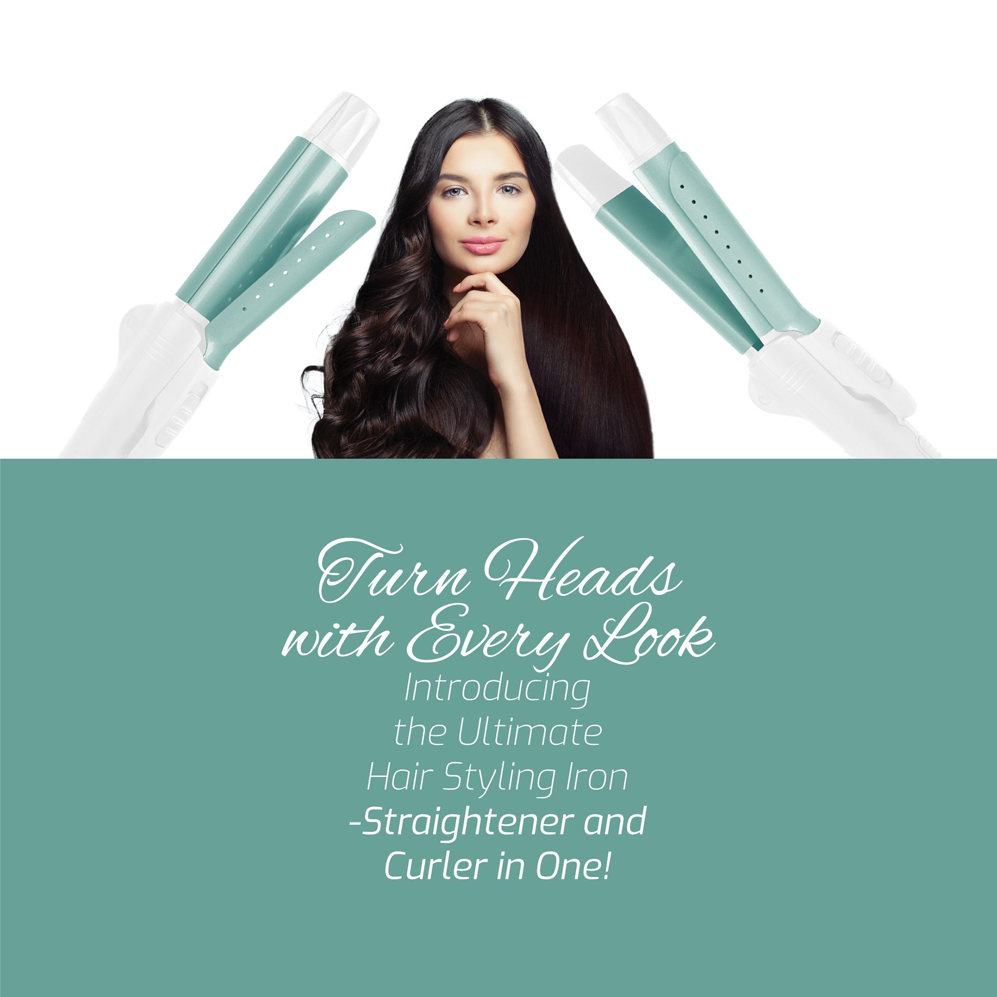 All-in-One Straightener and Curler: Compact, Foldable Design-2