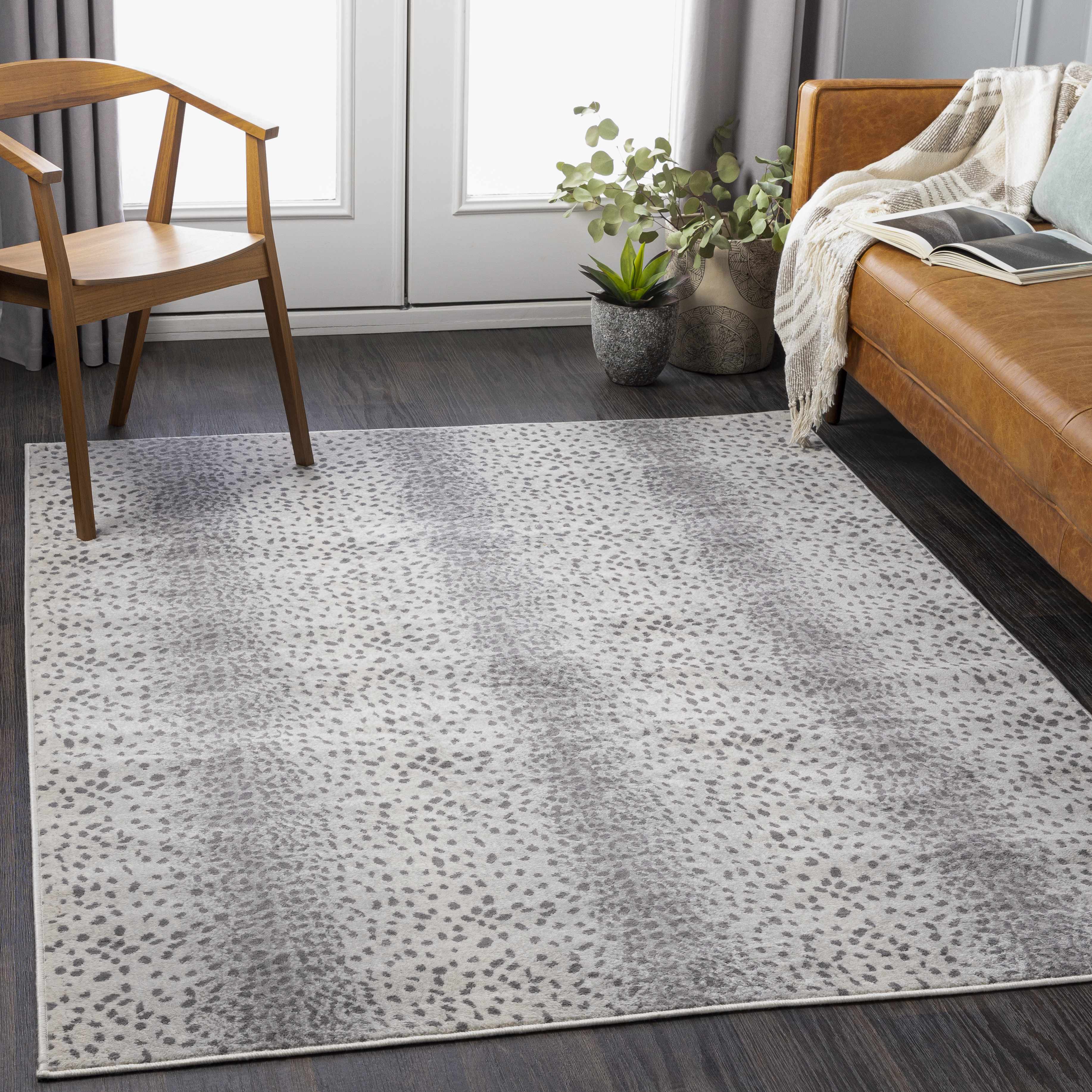 Pointblank Gray Antelope Print Area Rug – Contemporary Animal Print