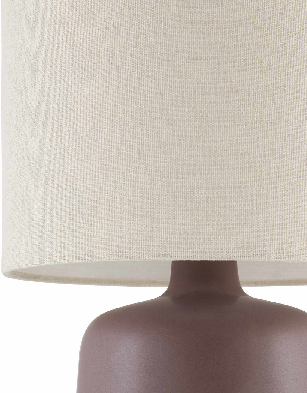Lumellogno Dark Brown Ceramic Table Lamp – Linen Shade Accent Light