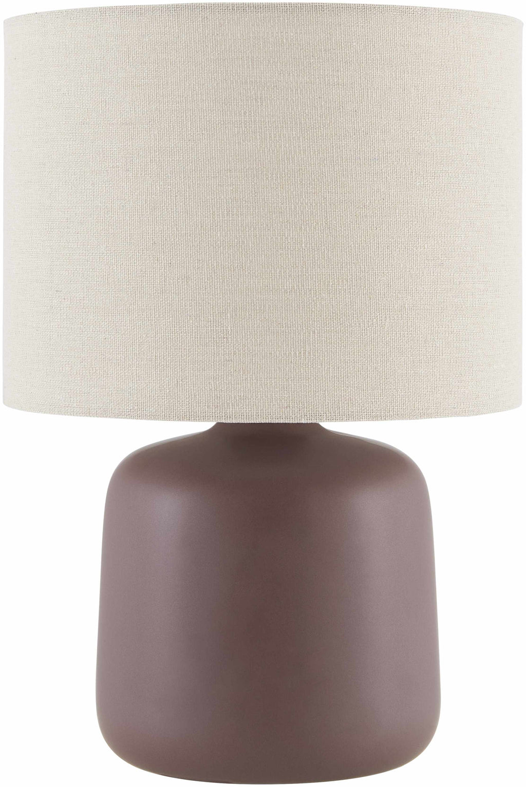 Lumellogno Dark Brown Ceramic Table Lamp – Linen Shade Accent Light