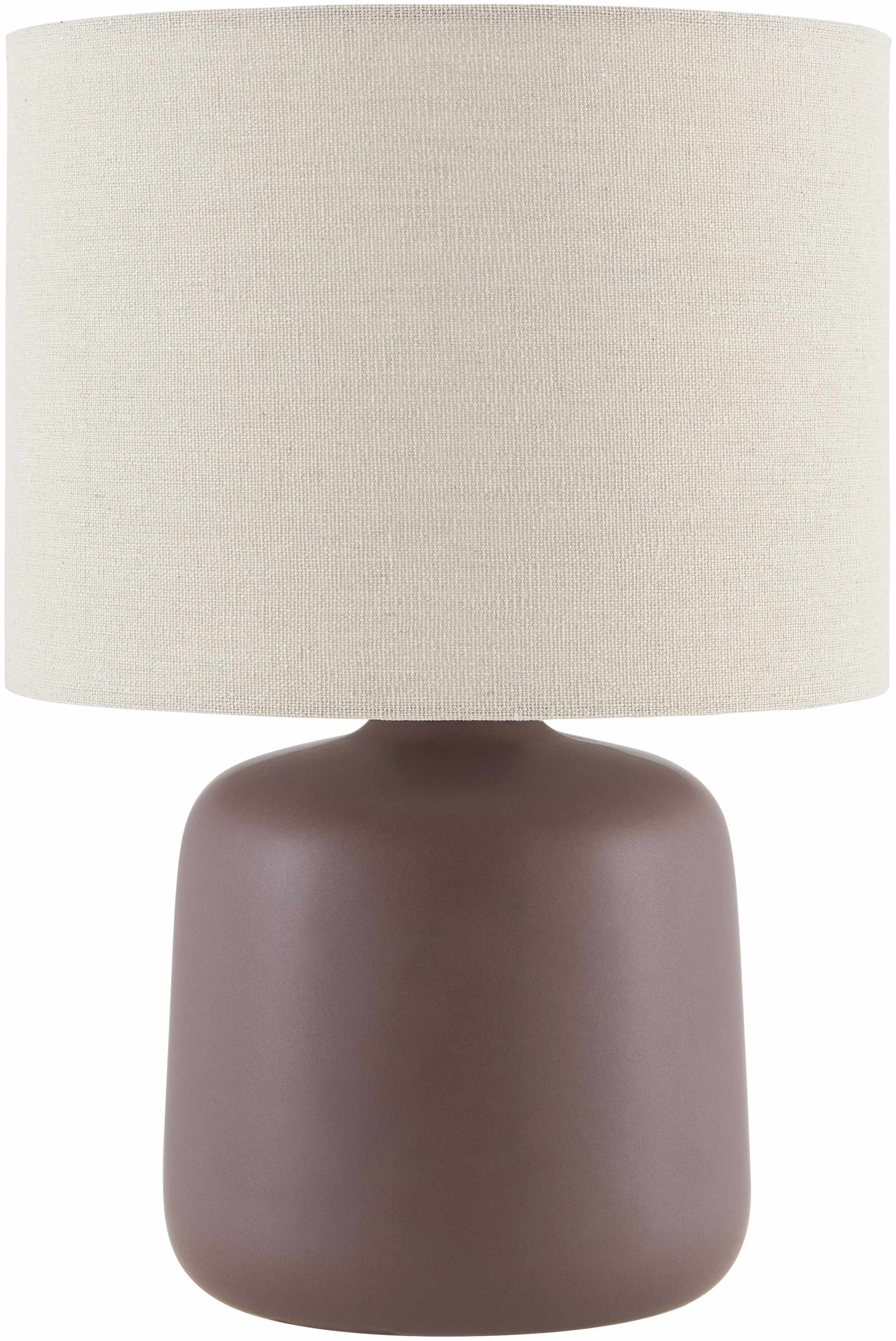 Lumellogno Dark Brown Ceramic Table Lamp – Linen Shade Accent Light