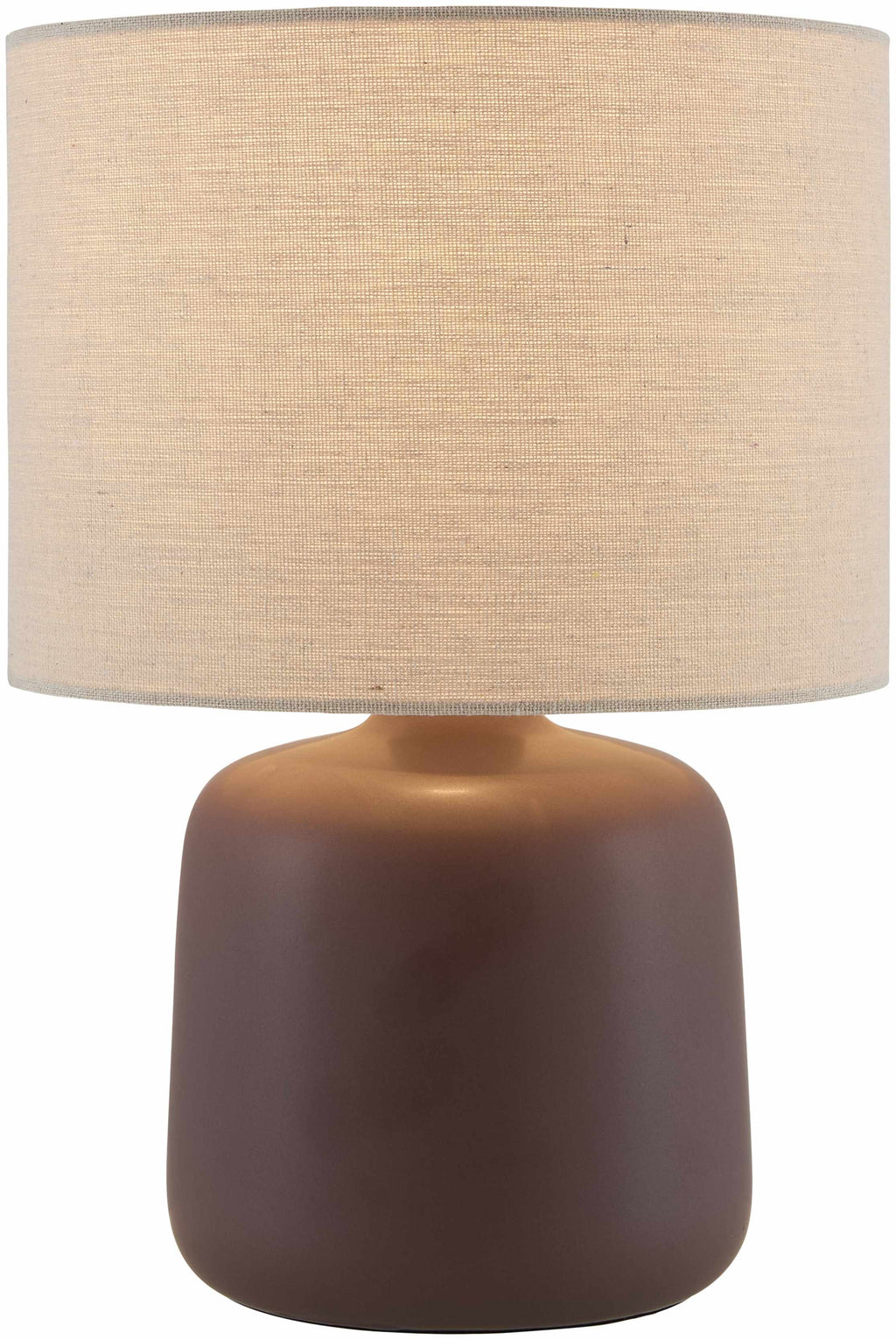Lumellogno Dark Brown Ceramic Table Lamp – Linen Shade Accent Light