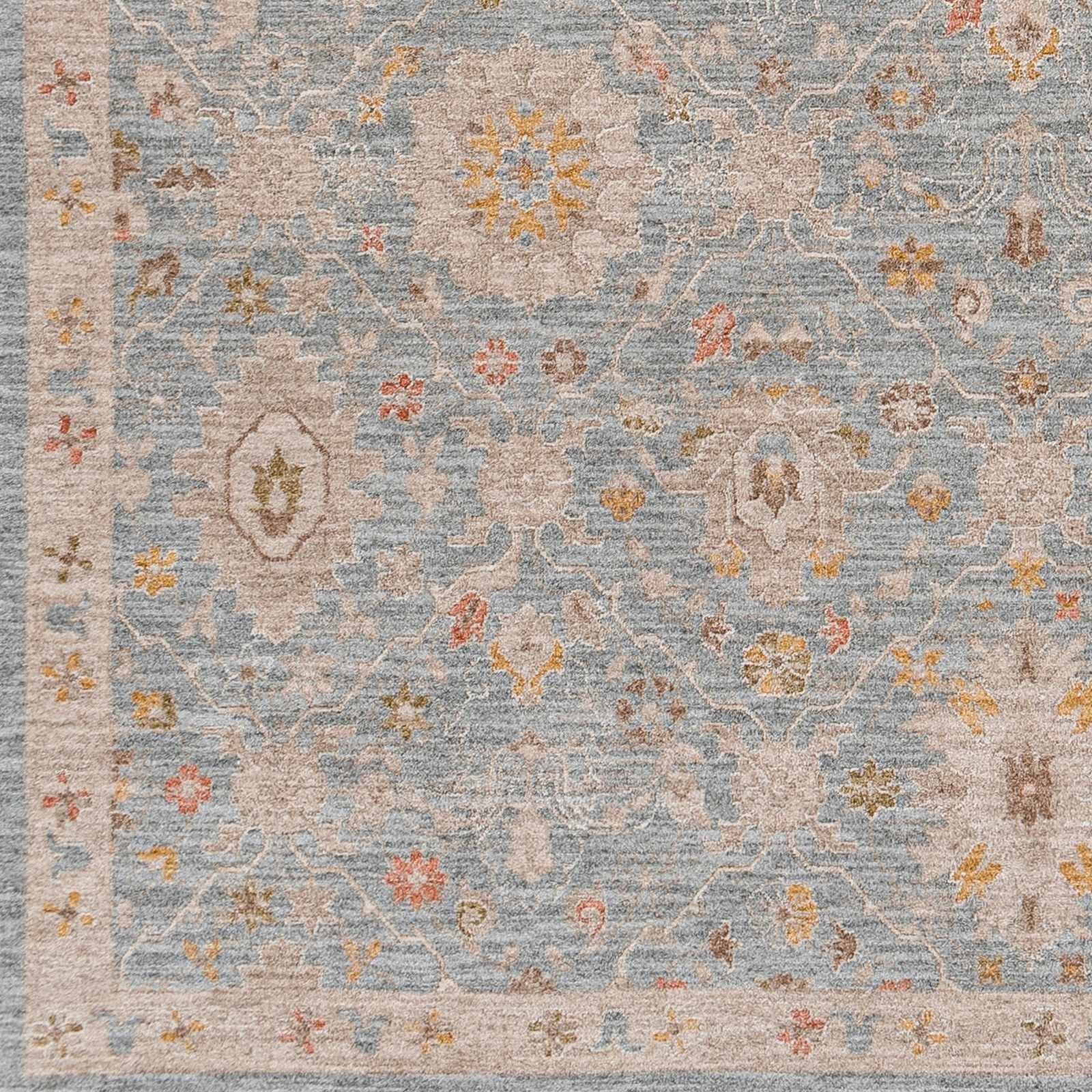Mira Thick Luxe Oushak Rug Sample – Taupe, Mustard & Brown