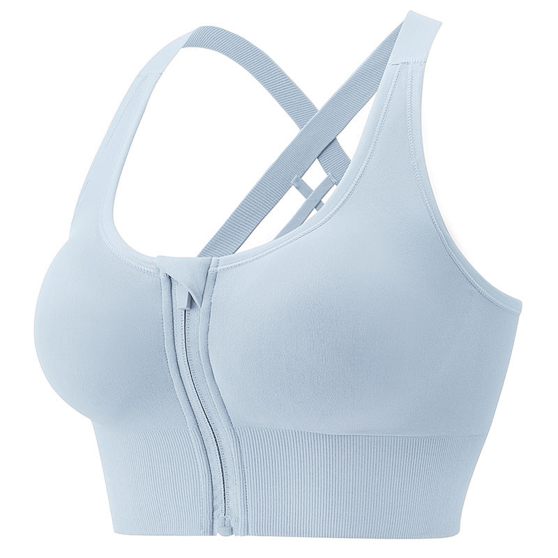 Workout Clothes Sports Running Underwear Bra Female Front Zipper Big Chest Beautiful Vest