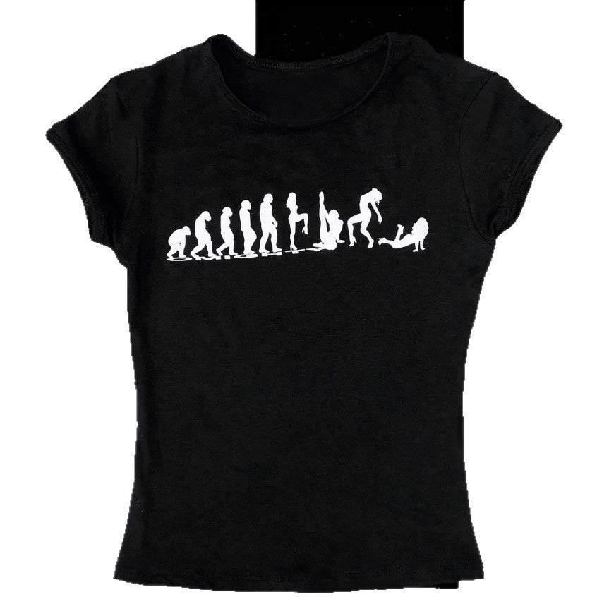 Women's Letter Printed Round Neck T-Shirt - Short Sleeve Graphic Tee