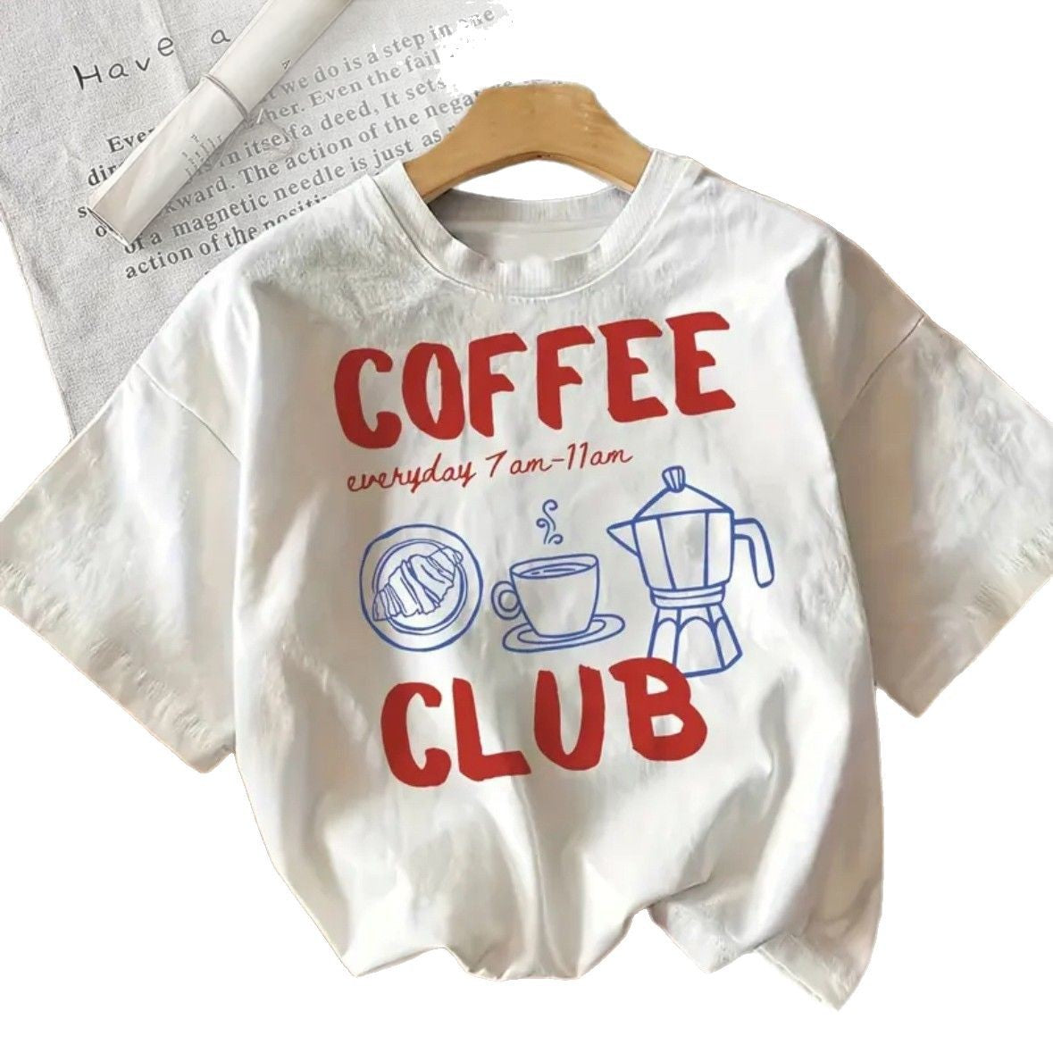 Cotton Printed Summer New Loose All-match Retro T-shirt Top For Women