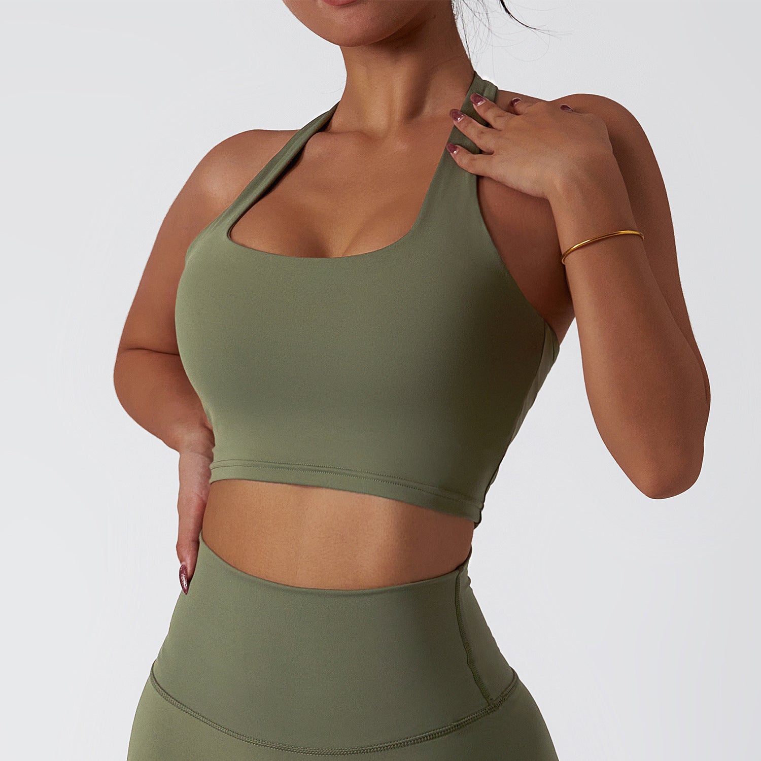 Quick-Dry Sports Bra with Push-Up Support - Nude Feel Yoga Vest