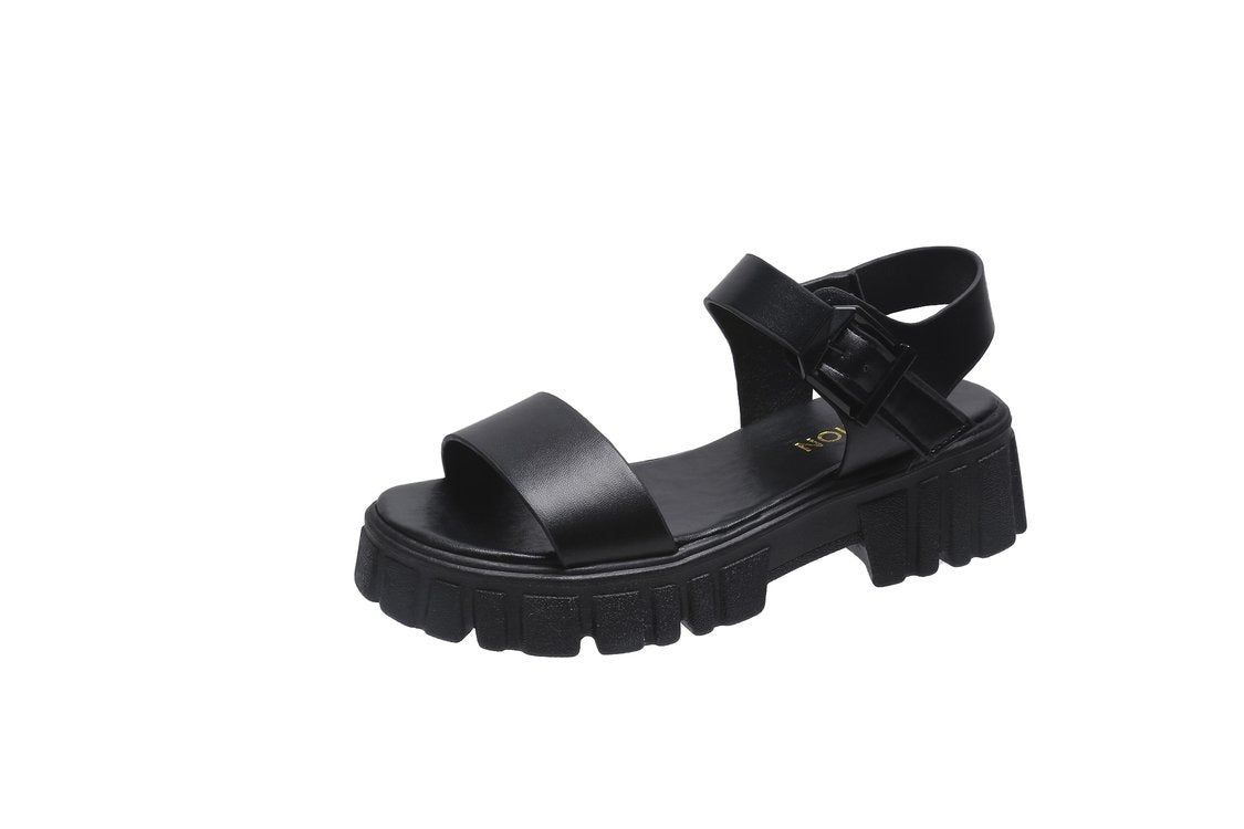 Women's Peep Toe Ankle-strap Buckle Platform Sandals