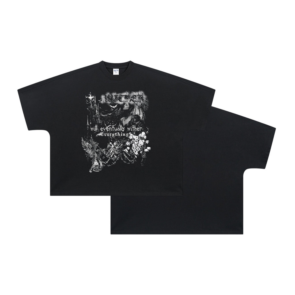 Male Black And White Illustration Personalized Printed T-shirt