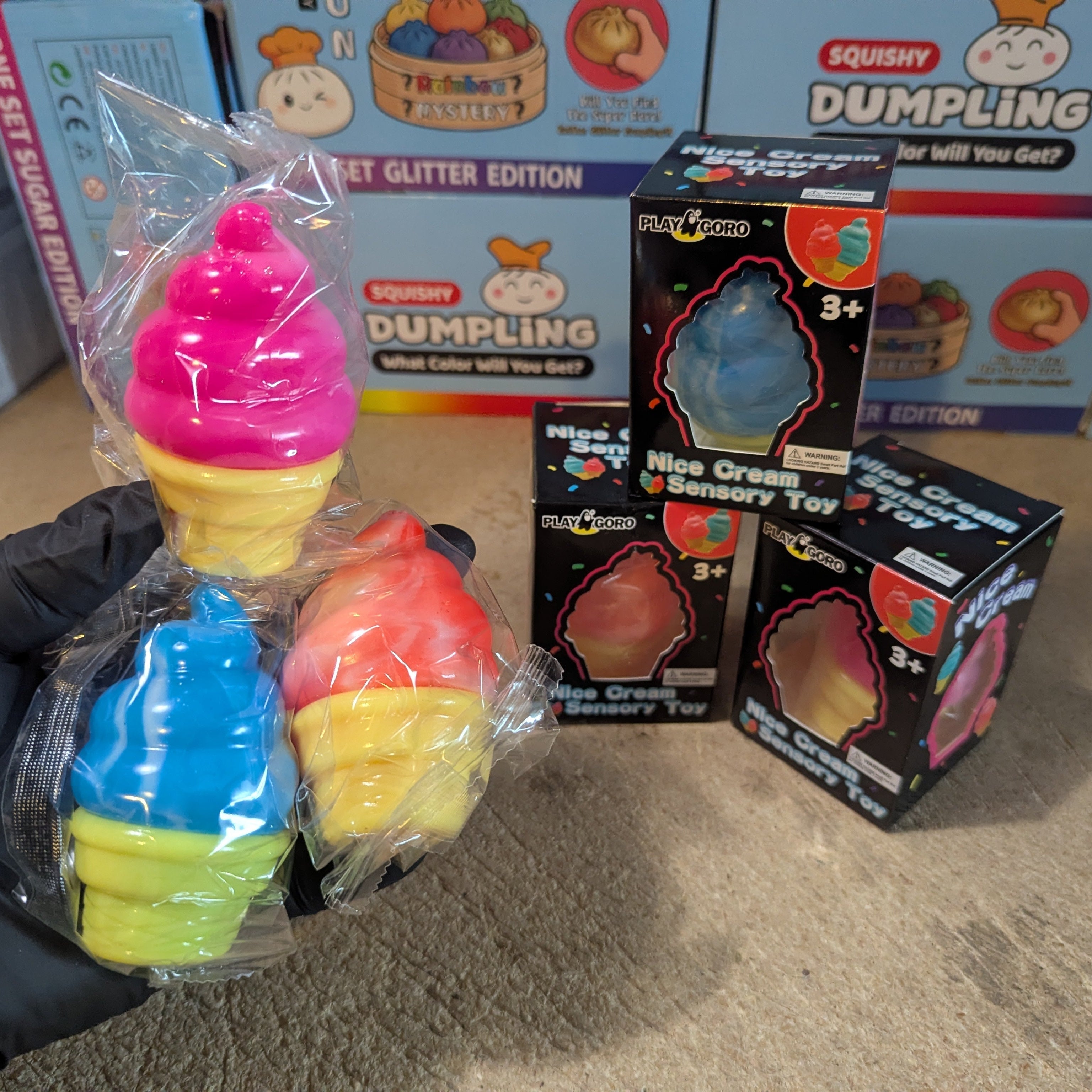 Set of Three Creamy Ice Cream Cone Squishy (Slow Rising Squish)